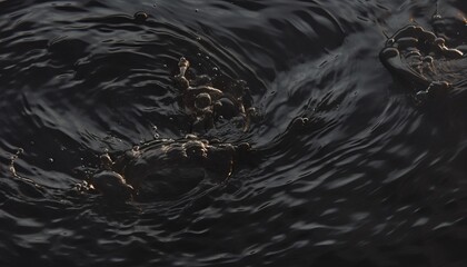 Black and faded water vibrating with the wind