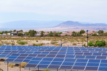 Harnessing Solar Energy: Time-Lapse of Solar Panels near Lake Mead, Nevada, Embracing Renewable Power in 4K Resolution