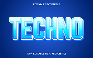 techno 3d editable text effect, template with 3d style use for logo and business brand