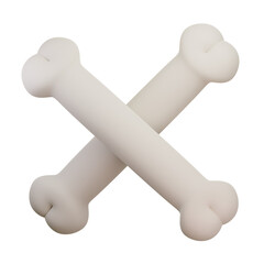 3d render of a dog bone hallowen illustration.