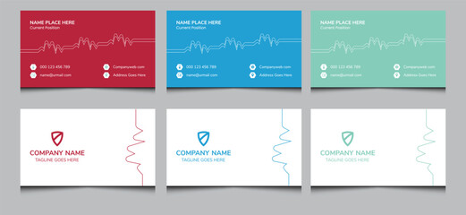 Simple clean creative elegant modern corporate identity company professional doctor healthcare medical hospital name visiting business card template design.