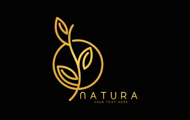 Luxury golden premium nature logo