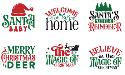 Christmas vintage style SVG Design Template