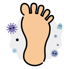 雑菌だらけの足