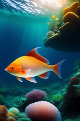 Naklejka na ściany i meble fish in aquarium generated by AI