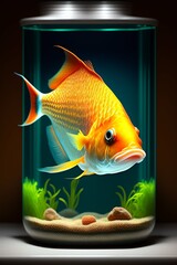 Naklejka na ściany i meble goldfish in aquarium generated by AI