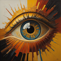 Oil painting Conceptual abstract picture of the eye