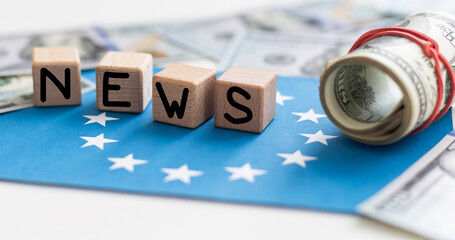 Information concept with letters of the alphabet forming the word news