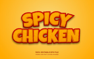 Spicy chicken 3D editable text style effect