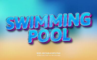 Swimming pool 3D editable text style effect