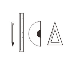 drawing of a ruler and pencil