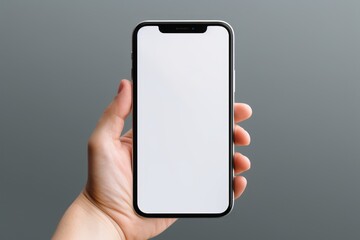hand holding phone with isolated on the background. Generative Ai.