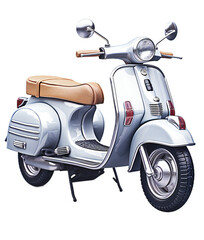 Scooter: A Sleek Ride on a Clear Canvas