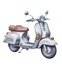 Obraz premium Scooter: A Sleek Ride on a Clear Canvas
