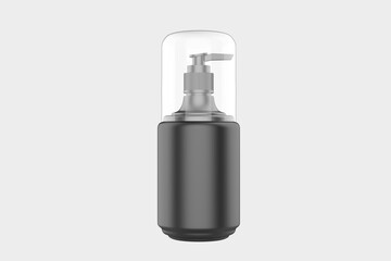 glossy plastic bottle with dispenser mockup for liquid soap shampoo shower gel lotion. 3d illustration