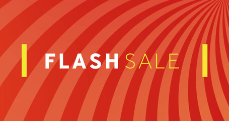 Composite of flash sale over red stripes