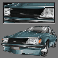 Obraz premium green drag race illustration isolated in black background for poster, t-shirt, graphic design, business element, and card