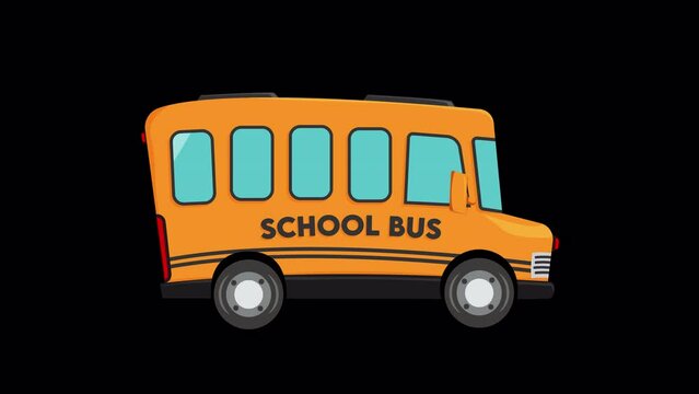 Animated School Bus - Transparent