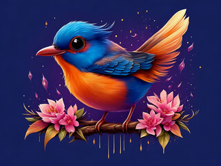 Fototapeta premium Cute beautiful bird