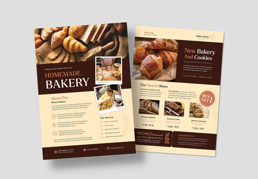 Bakery Cafe Coffee Shop Flyer Template