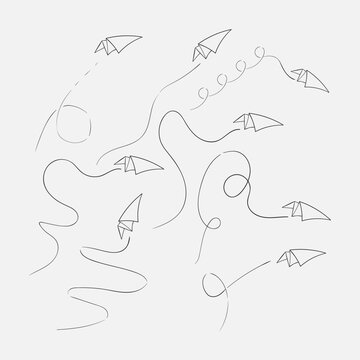 line pencil draw arrow paper plane navigation icon
