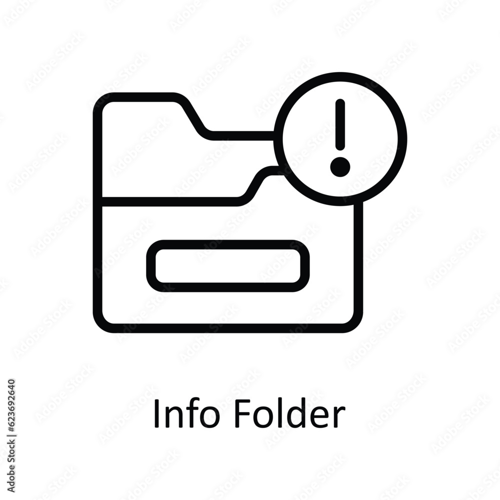 Poster info folder vector outline icon design illustration. cyber security symbol on white background eps 1