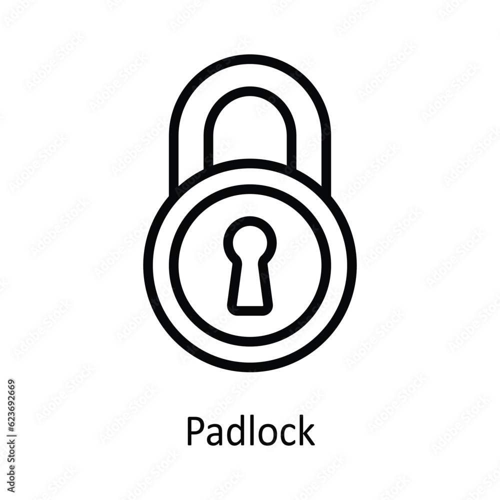 Poster padlock vector outline icon design illustration. cyber security symbol on white background eps 10 fi