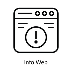Info Web Vector  outline Icon Design illustration. Cyber security  Symbol on White background EPS 10 File