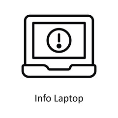 Info Laptop Vector  outline Icon Design illustration. Cyber security  Symbol on White background EPS 10 File