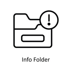 Info Folder Vector  outline Icon Design illustration. Cyber security  Symbol on White background EPS 10 File