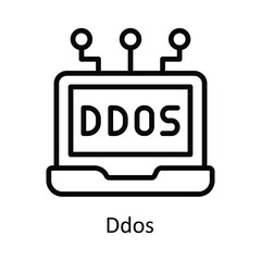 Ddos Vector  outline Icon Design illustration. Cyber security  Symbol on White background EPS 10 File