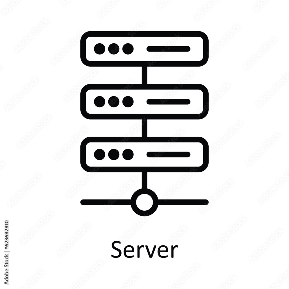 Poster server vector outline icon design illustration. cyber security symbol on white background eps 10 fil