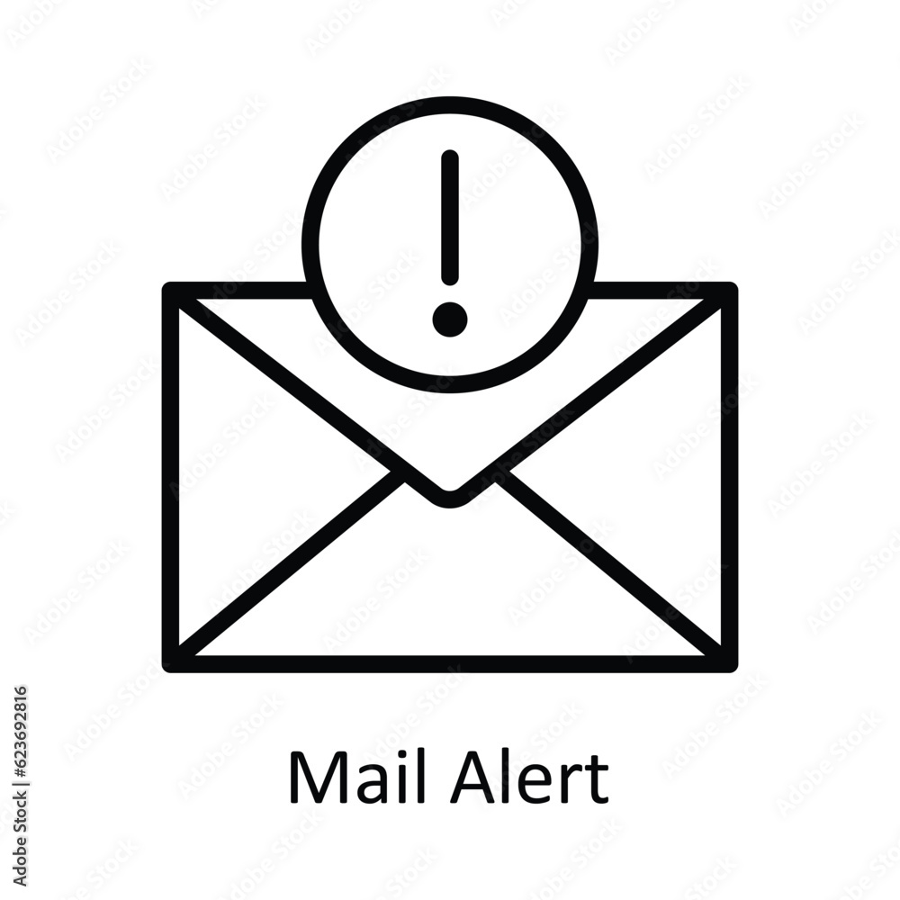 Aufkleber mail alert vector outline icon design illustration. cyber security symbol on white background eps 10