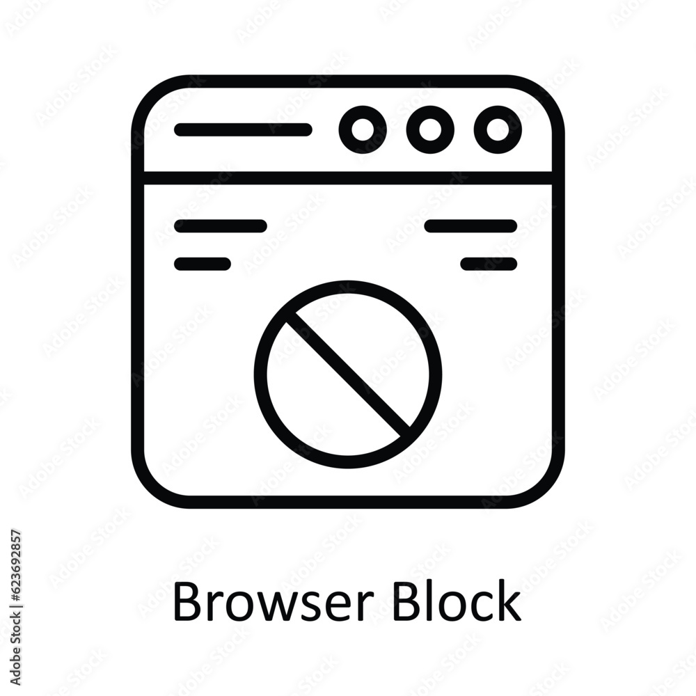 Poster Browser Block Vector  outline Icon Design illustration. Cyber security  Symbol on White background EPS 10 File