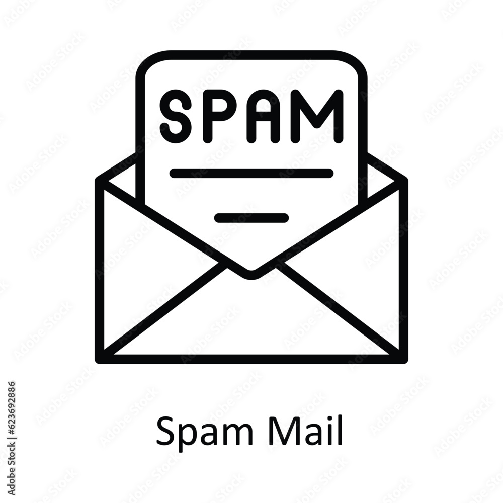 Poster spam mail vector outline icon design illustration. cyber security symbol on white background eps 10 