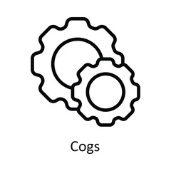 Cogs Vector  outline Icon Design illustration. Cyber security  Symbol on White background EPS 10 File
