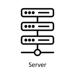 Obraz premium Server Vector outline Icon Design illustration. Cyber security Symbol on White background EPS 10 File