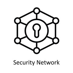 Security Network Vector  outline Icon Design illustration. Cyber security  Symbol on White background EPS 10 File