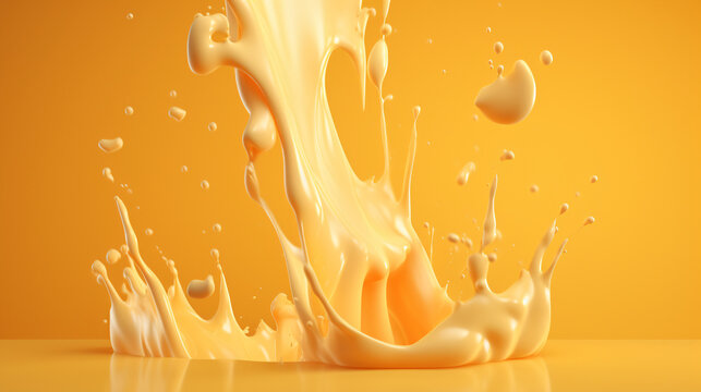 Cheese Sauce Splashing In The Air