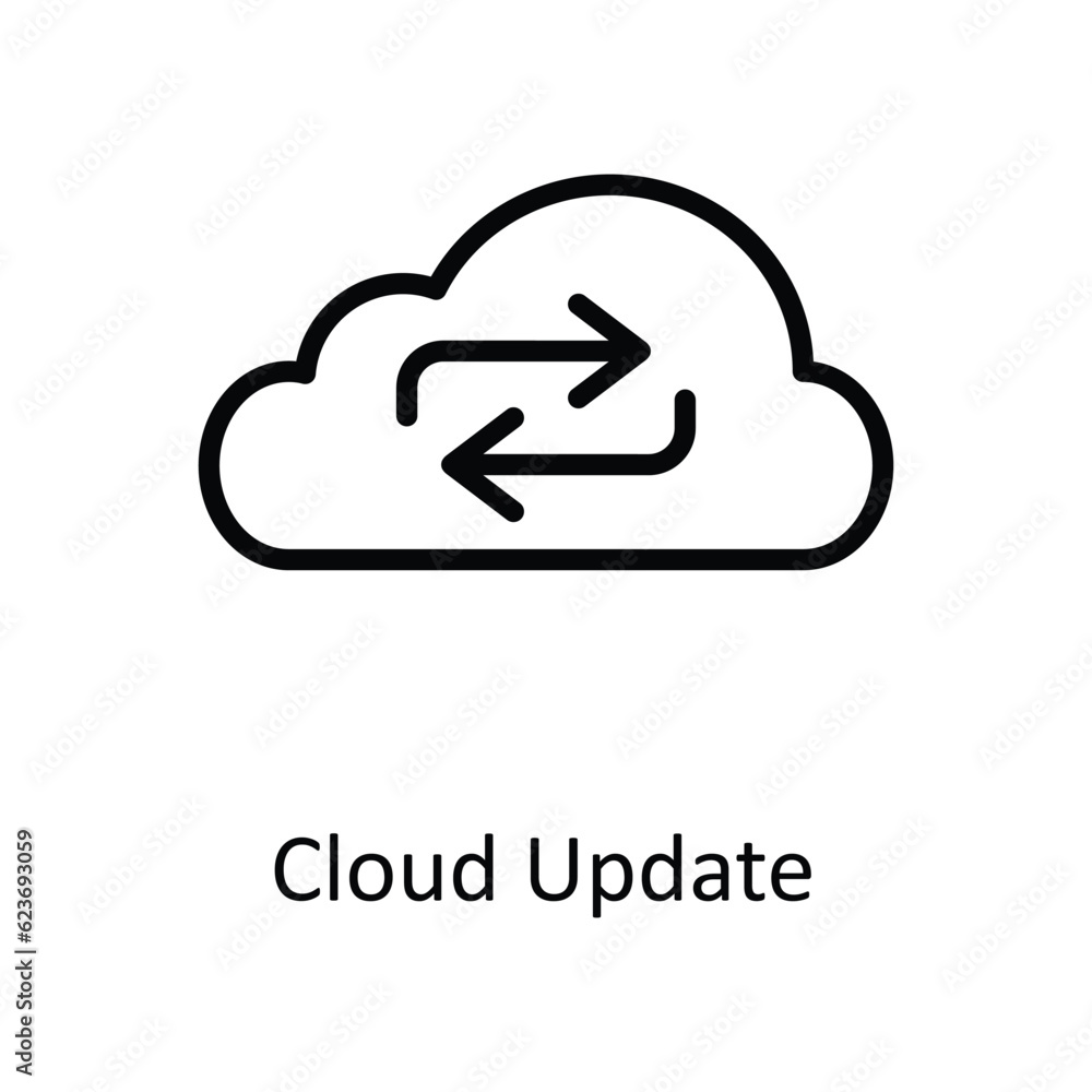 Poster cloud update vector outline icon design illustration. cyber security symbol on white background eps 