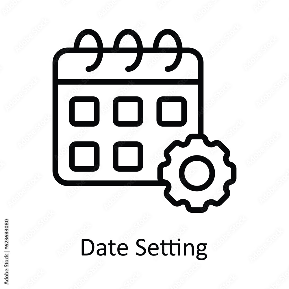 Aufkleber date setting vector outline icon design illustration. cyber security symbol on white background eps 
