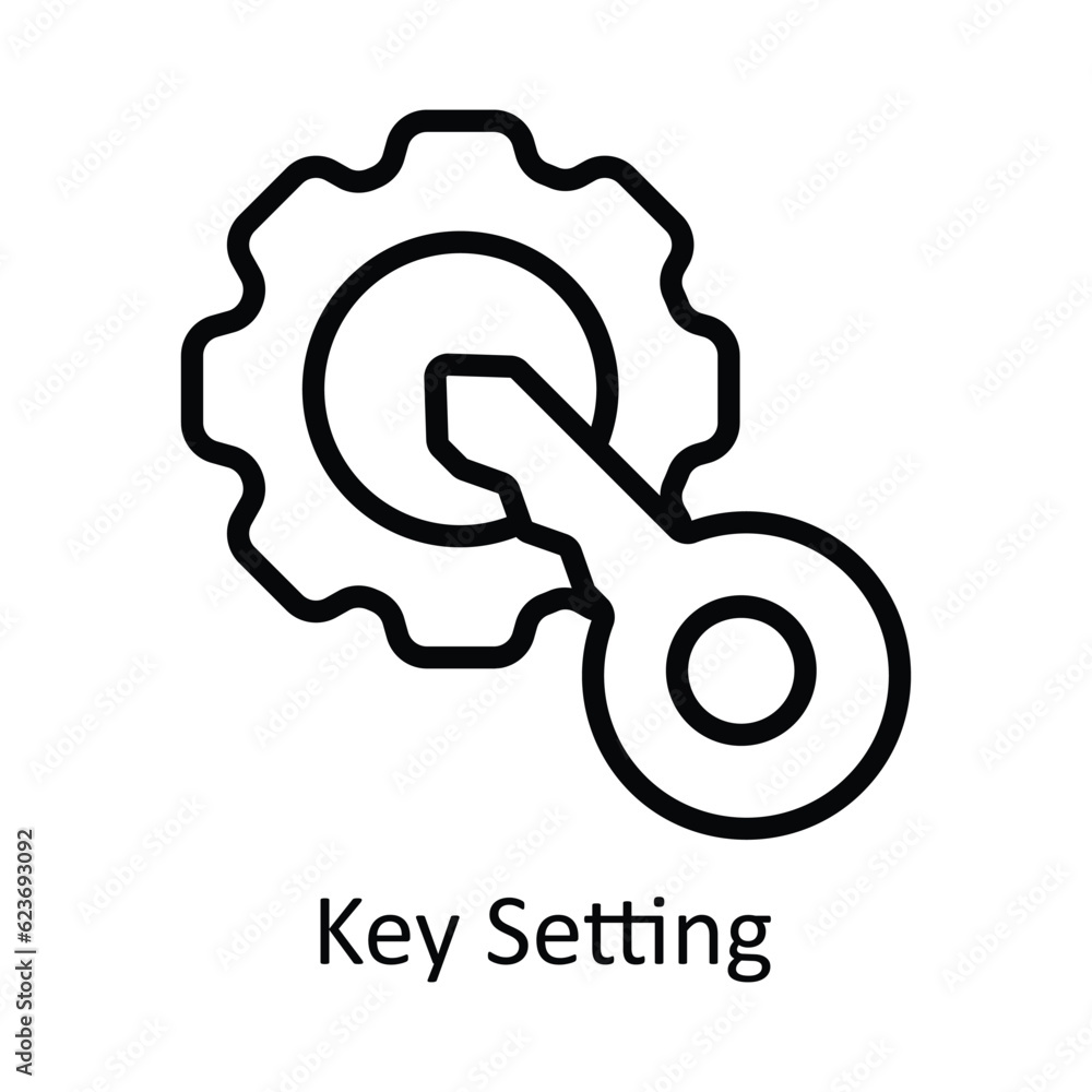 Poster key setting vector outline icon design illustration. cyber security symbol on white background eps 1