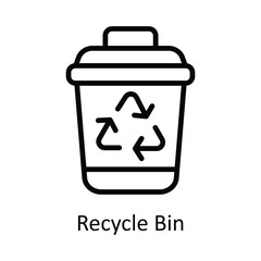 Recycle Bin Vector  outline Icon Design illustration. Cyber security  Symbol on White background EPS 10 File