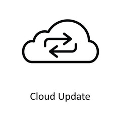 Cloud Update Vector  outline Icon Design illustration. Cyber security  Symbol on White background EPS 10 File