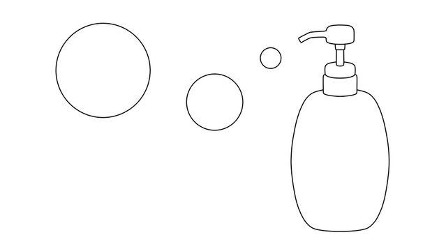 recommend clip art: 泡とポンプ付きボトル（線画）
