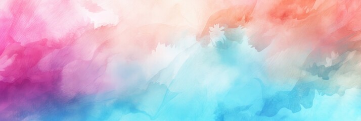 Pastel-colored watercolor background on textured watercolor paper. Generative AI.