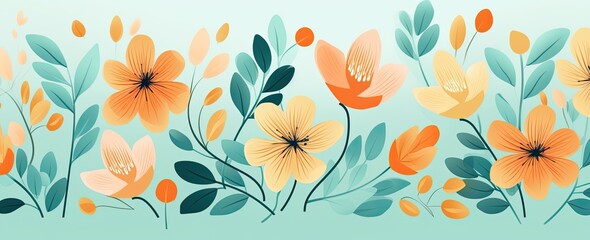 flowers and foliage colorful pattern spring summer background