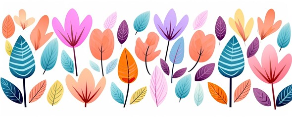 flowers and foliage colorful pattern spring summer background