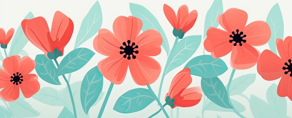 flowers and foliage colorful pattern spring summer background