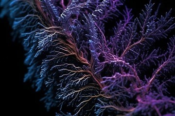 Close-up on the stems of a plant.  Generative AI.